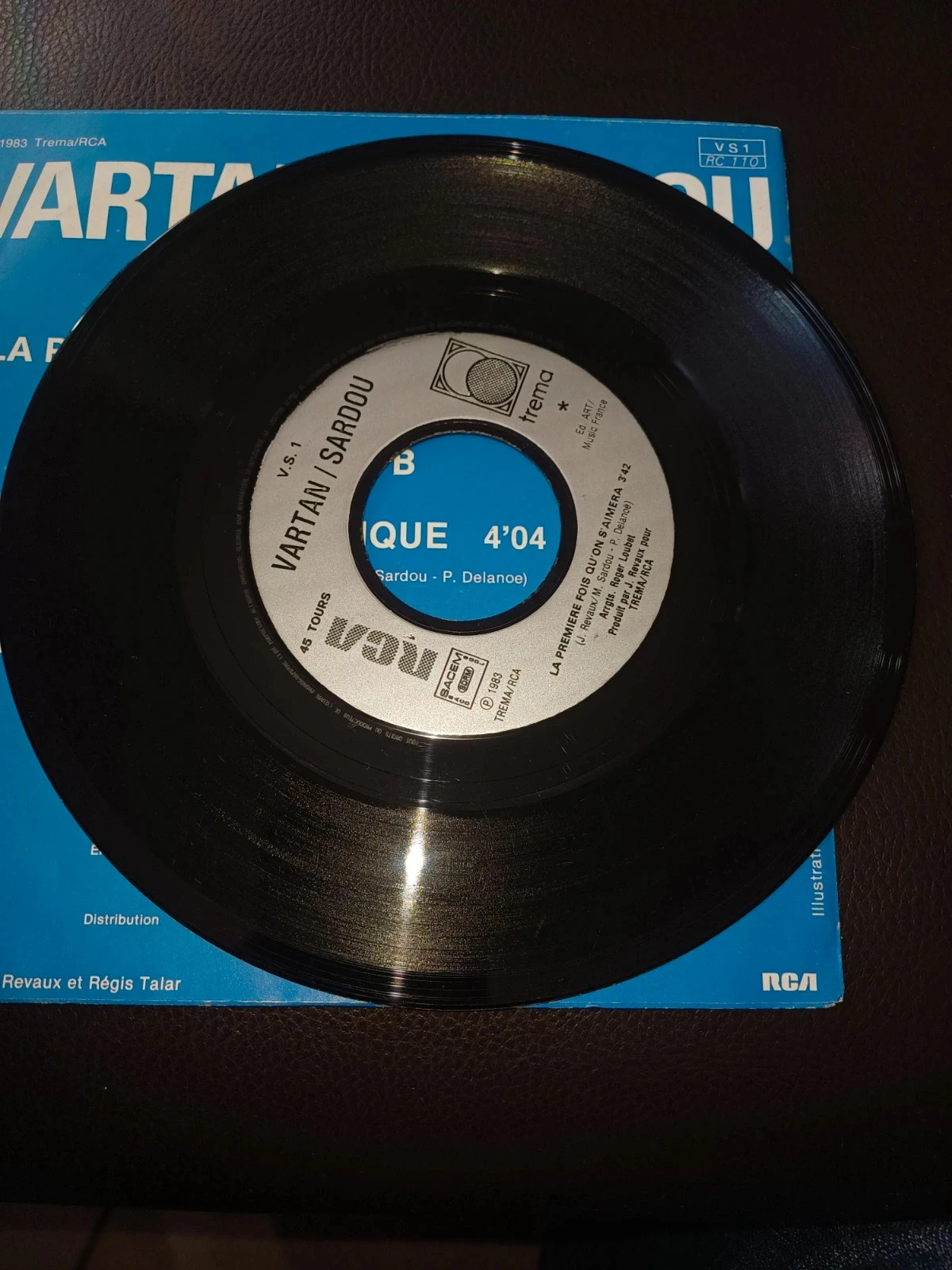 Vartan Sardou 45rpm vinyl label RCA tréma VS1RC110 – photo 4